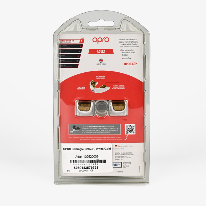 Боксерская капа Opro Instant Custom-Fit White - фото 1