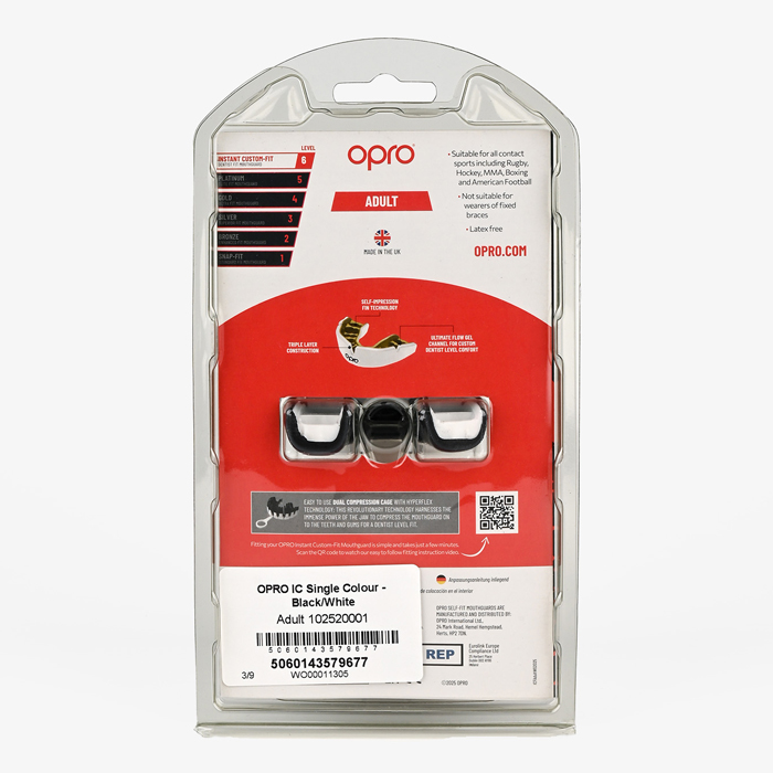 Боксерская капа Opro Instant Custom-Fit Black - фото 1