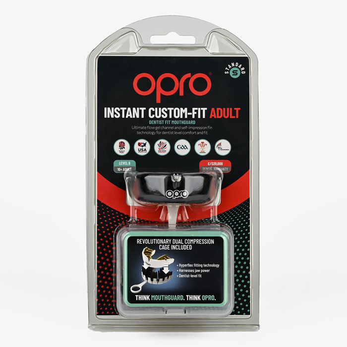 Боксерская капа Opro Instant Custom-Fit Black - фото 3