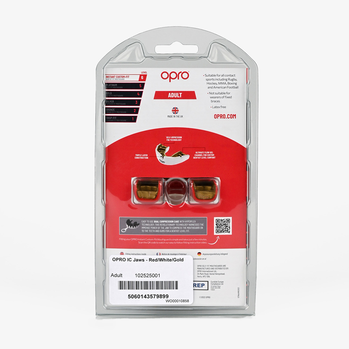 Боксерская капа Opro Instant Custom-Fit Red Jaws - фото 1