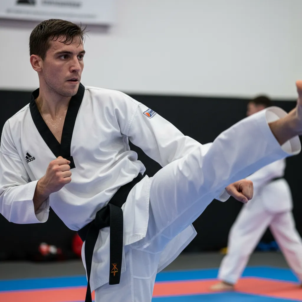 Спортсмен в стойке