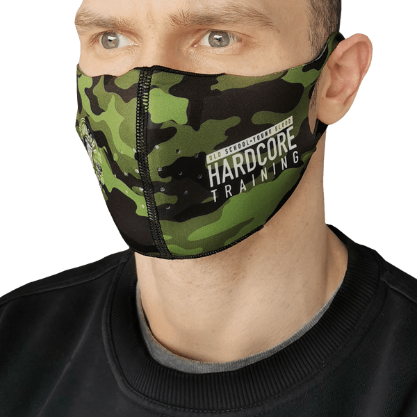 Защитная неопреновая маска Hardcore Training Green Camo - фото 1