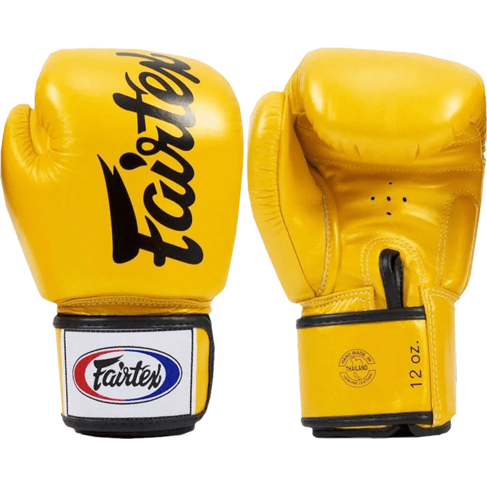 Боксерские перчатки Fairtex BGV19 Tight Fit Deluxe Yellow - фото 3