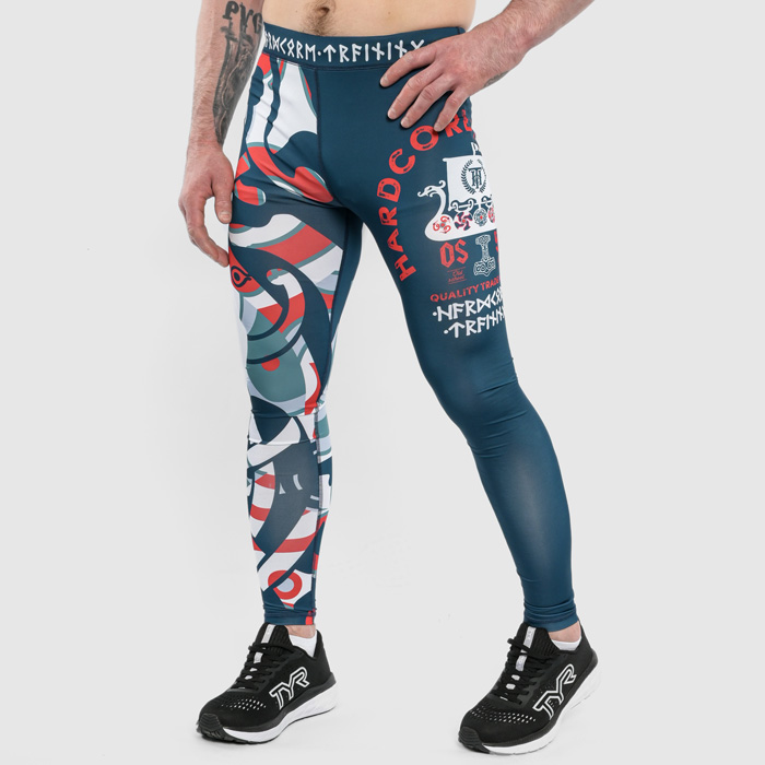 Компрессионные штаны Hardcore Training Nordic Nordic Pattern Blue/White - фото 1