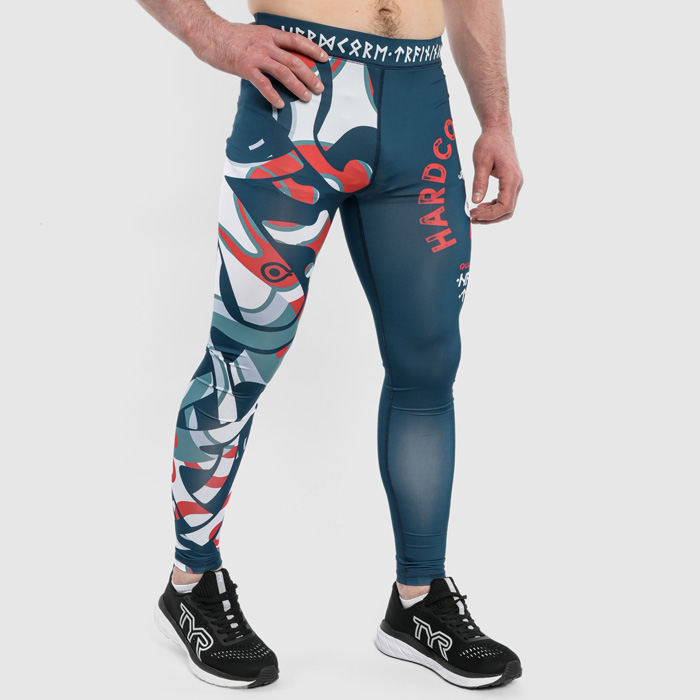 Компрессионные штаны Hardcore Training Nordic Nordic Pattern Blue/White - фото 2
