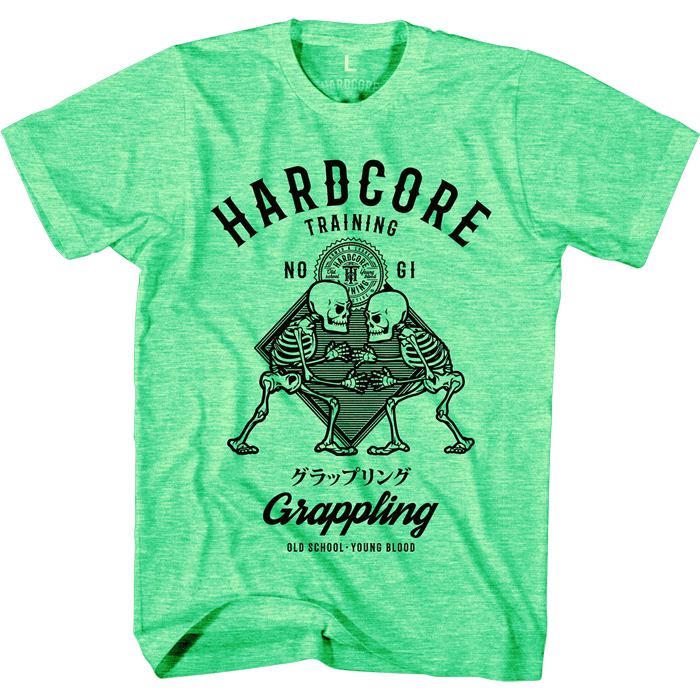 Футболка Hardcore Training No-Gi Grappling Neon Green Melange - фото 1