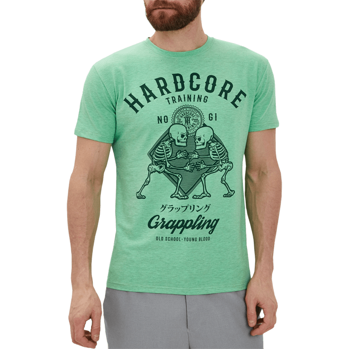 Футболка Hardcore Training No-Gi Grappling Neon Green Melange - фото 5