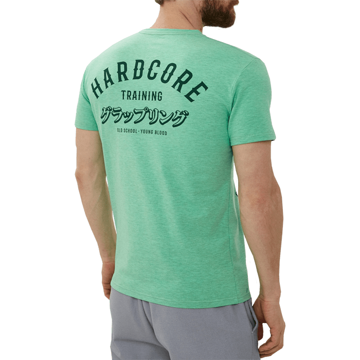 Футболка Hardcore Training No-Gi Grappling Neon Green Melange - фото 6