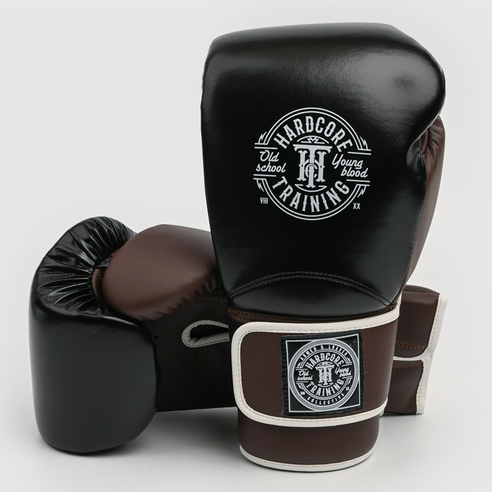 Боксерские перчатки Hardcore Training HardLea Black/Brown - фото 1