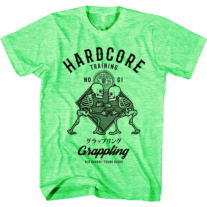 Футболка Hardcore Training No-Gi Grappling Neon Green Melange - фото 1