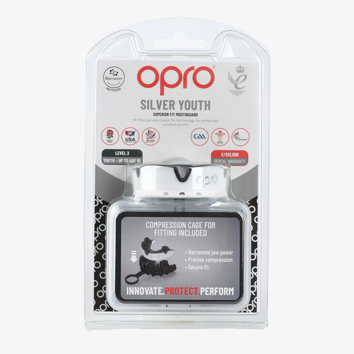 Детская боксерская капа Opro Silver Level White - фото 6