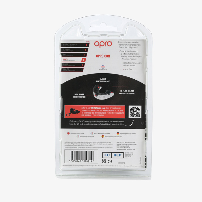 Детская боксерская капа Opro Silver Level White - фото 7