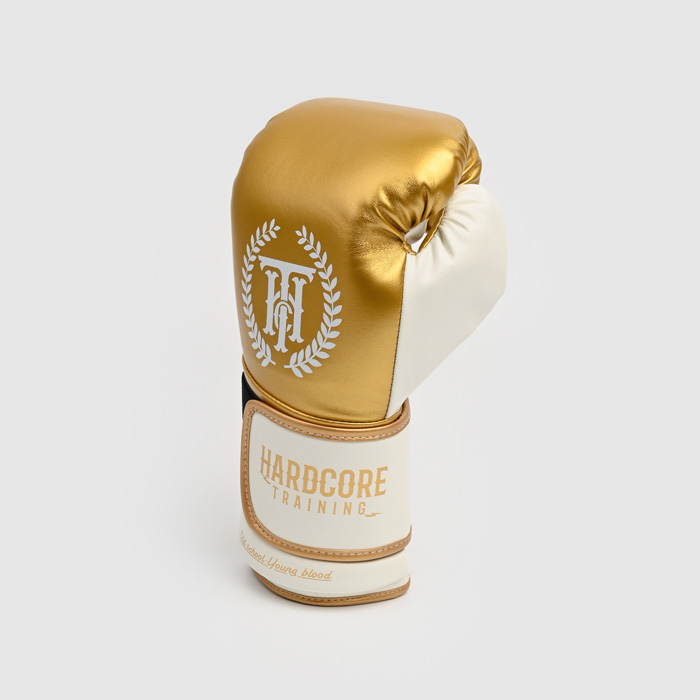 Детские боксерские перчатки Hardcore Training Revolution Gold/White PU - фото 4