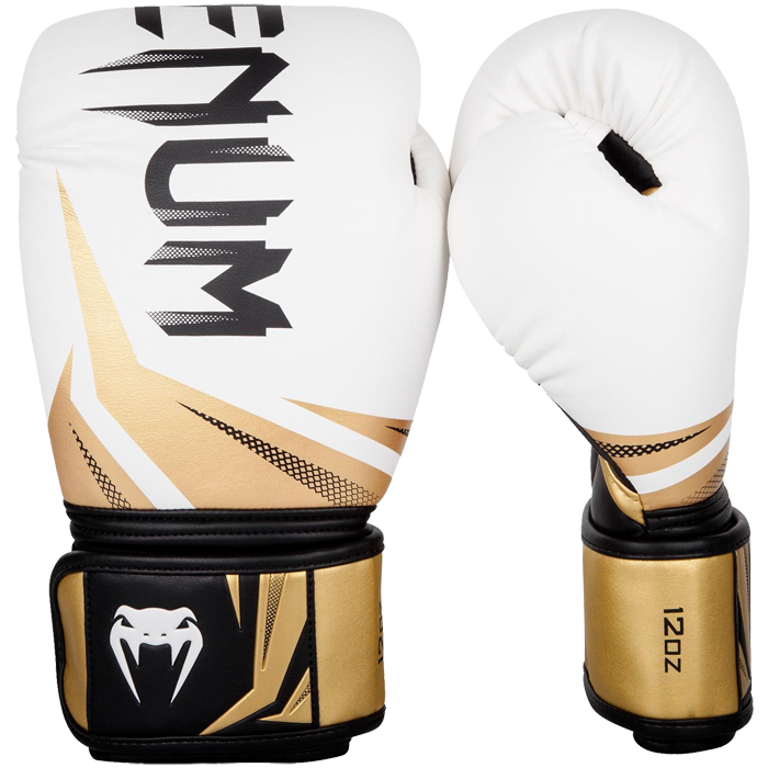 Боксерские перчатки venum challenger 3.0 white/black-gold - фото 2