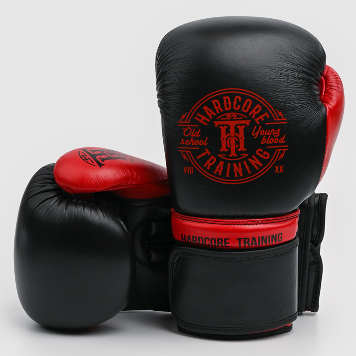 Боксерские перчатки Hardcore Training Premium Black/Red - фото 1