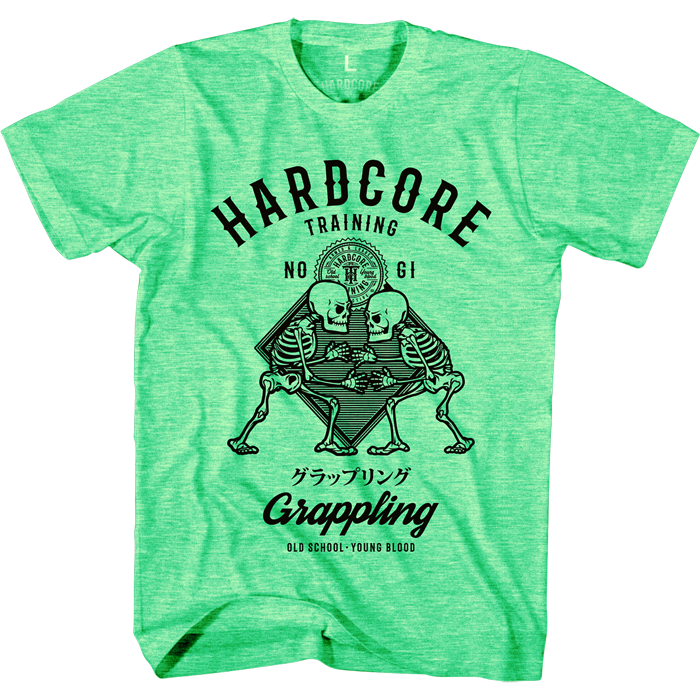 Футболка Hardcore Training No-Gi Grappling Neon Green Melange - фото 1
