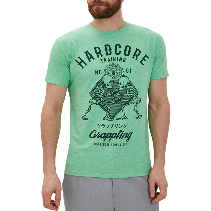Футболка Hardcore Training No-Gi Grappling Neon Green Melange - фото 5