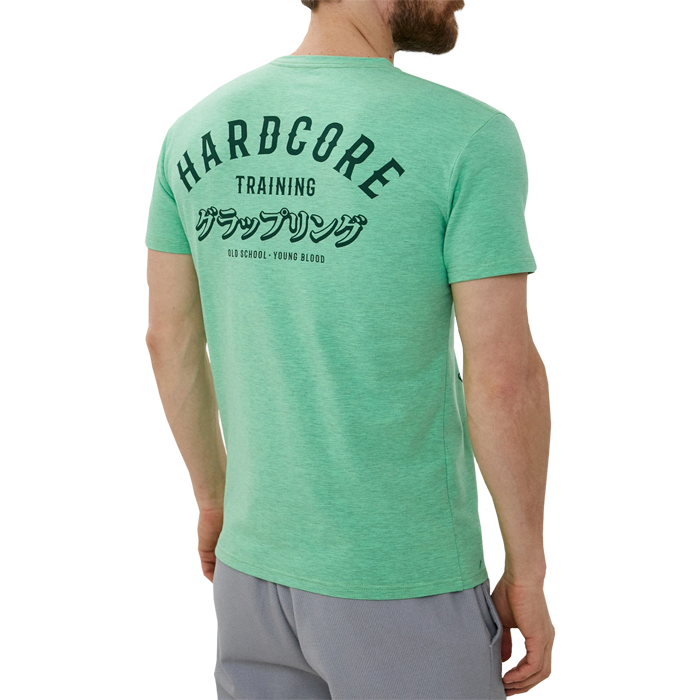Футболка Hardcore Training No-Gi Grappling Neon Green Melange - фото 6