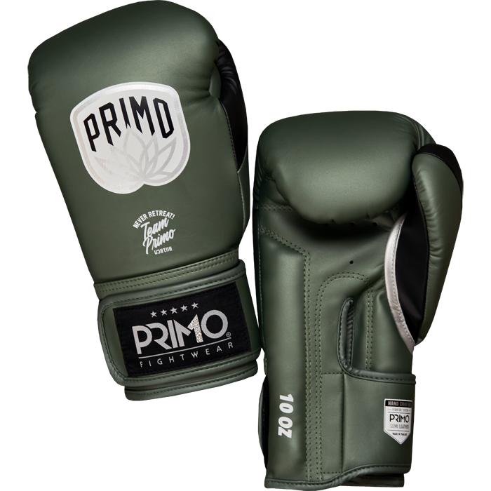 Боксерские перчатки детей primo emblem ii semi leather army green - фото 1