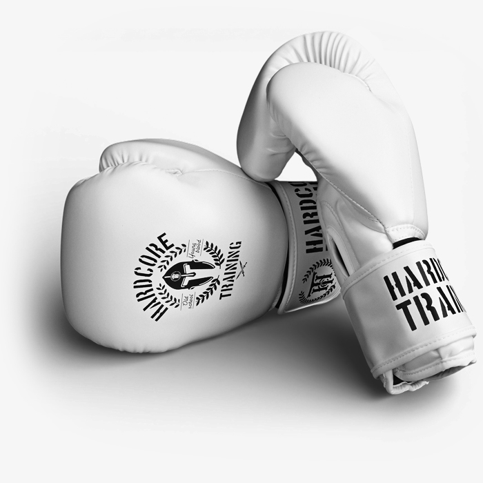 Боксерские перчатки Hardcore Training Helmet PU White - фото 1