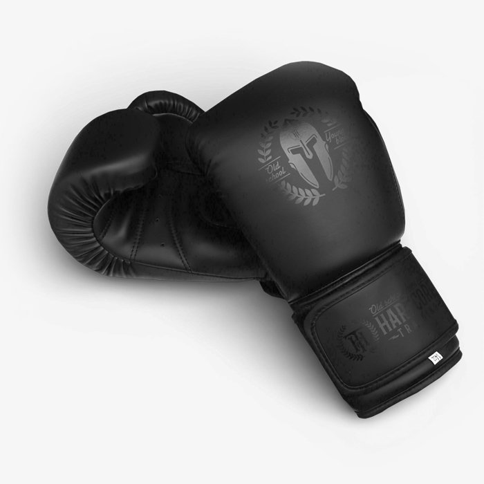 Боксерские перчатки Hardcore Training Helmet PU Black/Black - фото 1