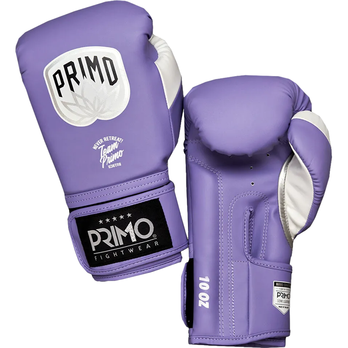 Боксерские перчатки Primo Emblem II Semi Leather Purple - фото 1