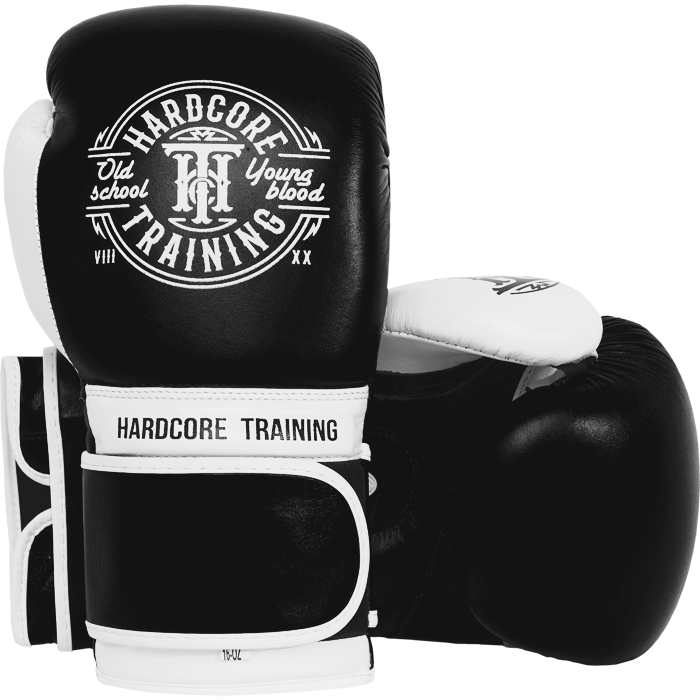 Боксерские перчатки Hardcore Training Premium Black/White - фото 1