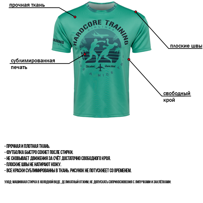 Тренировочная футболка Hardcore Training Voyage Mint - фото 6