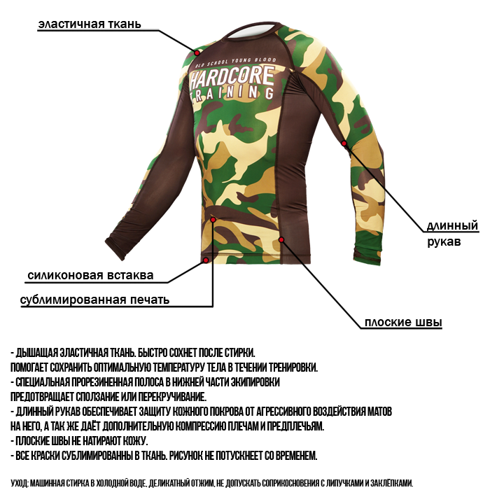 Рашгард Hardcore Training Forest Camo (LS) - фото 7