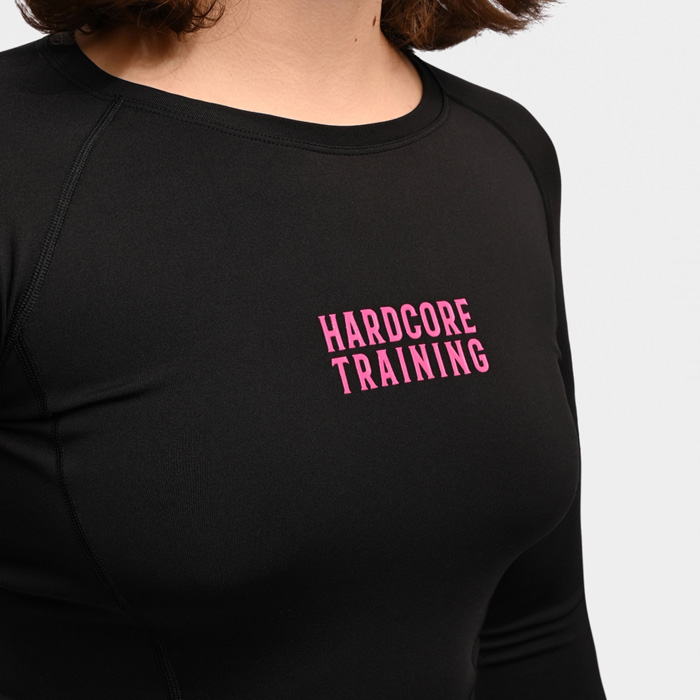 Женский рашгард Hardcore Training Black Shadow 3.D Black/Neon Pink - фото 4