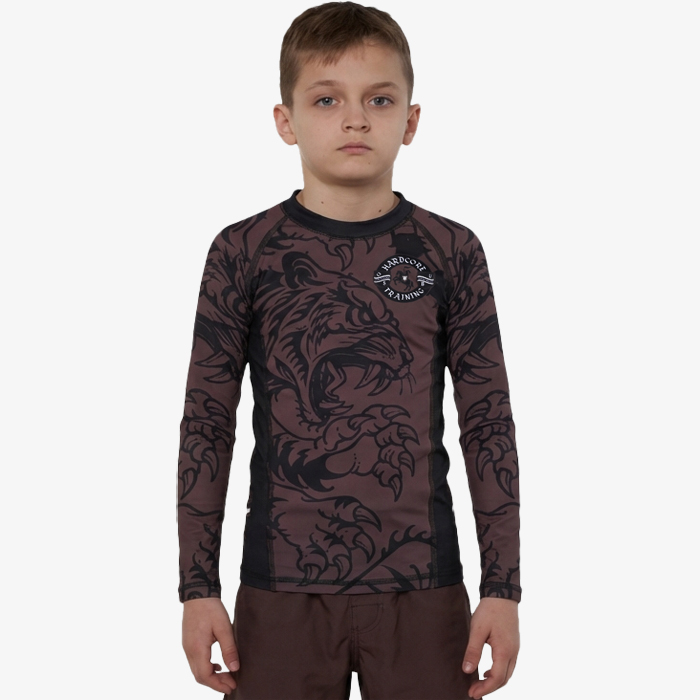 Детский рашгард Hardcore Training Heraldry Brown LS - фото 1