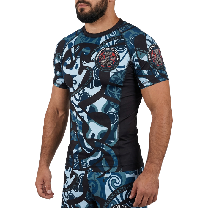 Рашгард Hardcore Training Nordic Ornament Black/Gray SS - фото 1