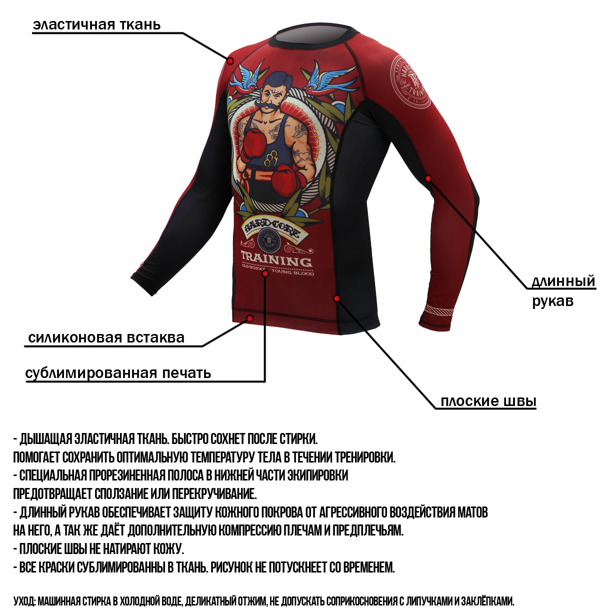 Рашгард Hardcore Training Old Tattoo 2 LS - фото 8