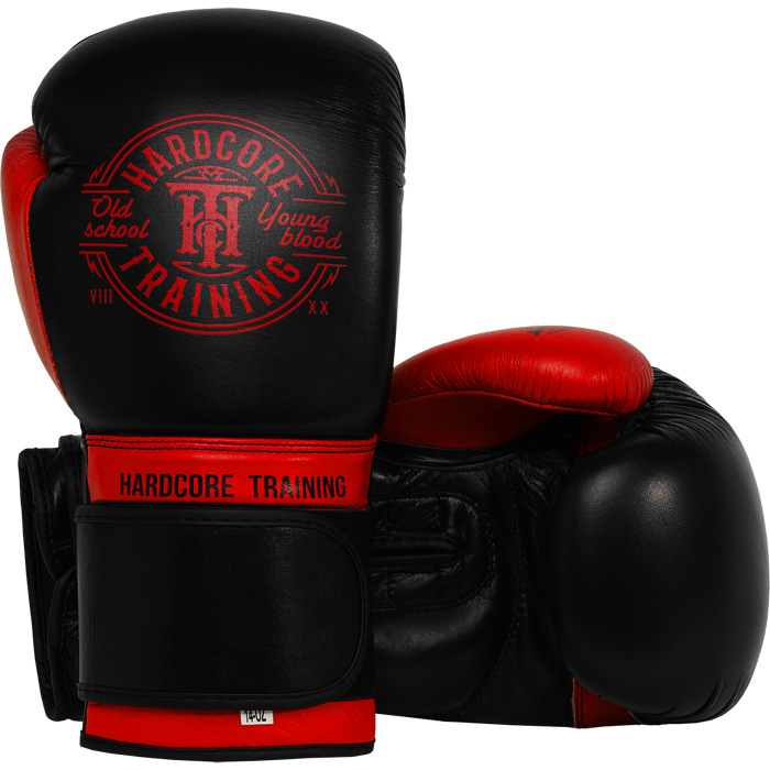 Боксерские перчатки Hardcore Training Premium Black/Red - фото 1