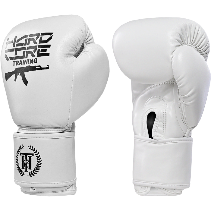 Детские боксерские перчатки Hardcore Training AK PU White - фото 1