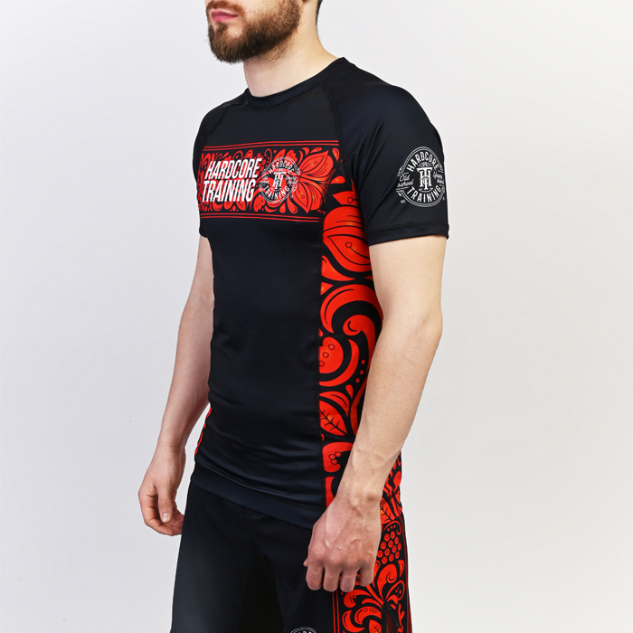 Рашгард Hardcore Training Russian Pattern SS Black/Red (Короткий рукав) - фото 3