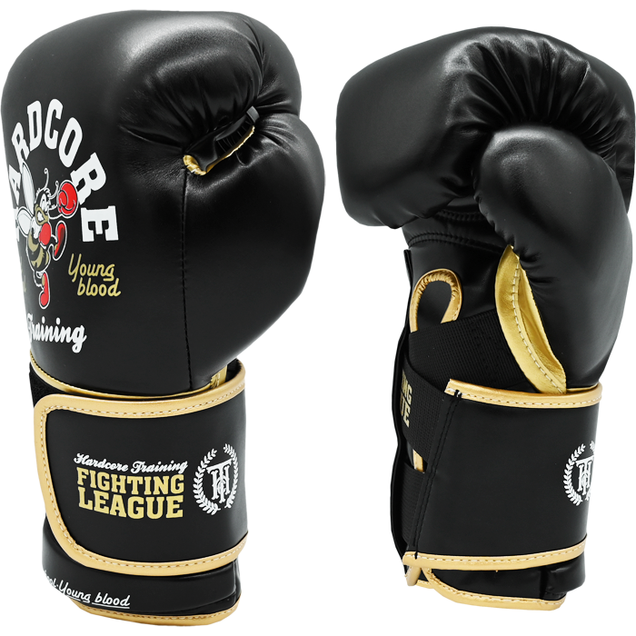 Боксерские перчатки Hardcore Training Fighting League Black PU - фото 1