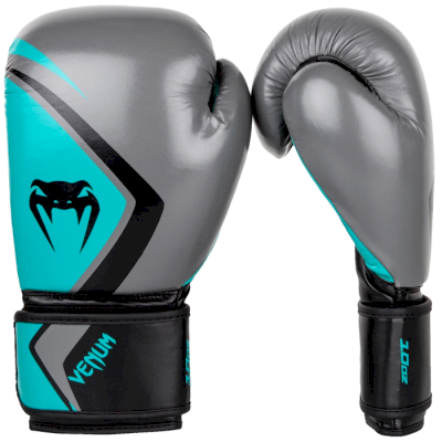 Боксерские перчатки Venum Contender 2.0 Grey/Turquoise-Black - фото 1