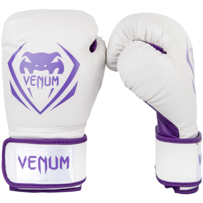 Боксерские перчатки Venum Contender White/Purple - фото 1