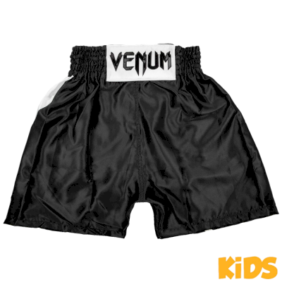Детские боксёрские шорты Venum Elite Black/White - фото 1