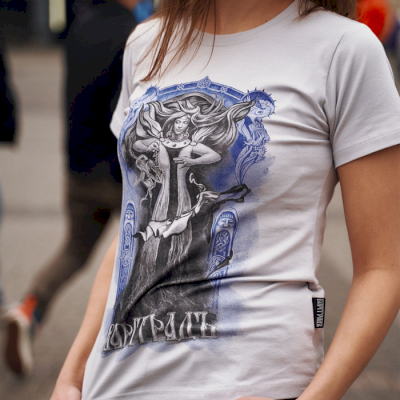 Женская футболка Варгградъ Нити судьбы светло-серая - фото 1