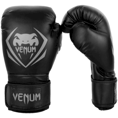 Боксерские перчатки Venum Contender Black/Grey - фото 1