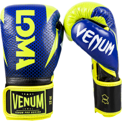 Боксерские перчатки Venum Hammer Blue/Yellow - фото 1
