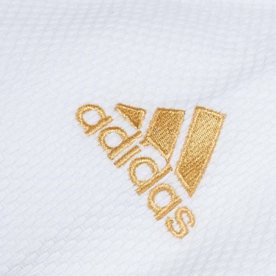 Кимоно для дзюдо Adidas Champion 2 IJF Slim Fit Olympic белое с золотым логотипом J-IJFS - фото 2