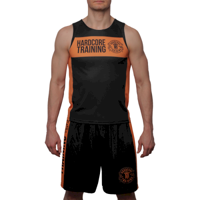 Боксерские шорты Hardcore Training Black/Orange - фото 3