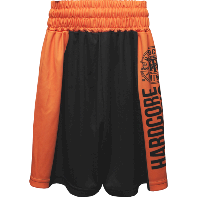 Детские боксёрские шорты Hardcore Training Black/Orange - фото 1
