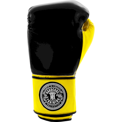Боксерские перчатки Hardcore Training Mexican Style Boxing Gloves Black/Yellow - фото 2
