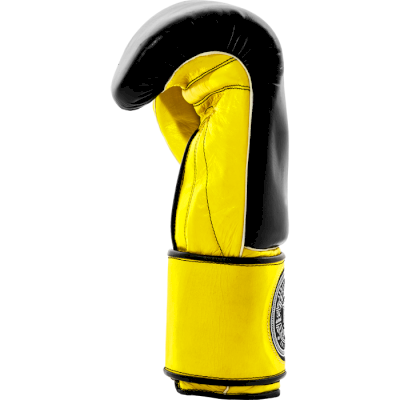 Боксерские перчатки Hardcore Training Mexican Style Boxing Gloves Black/Yellow - фото 3