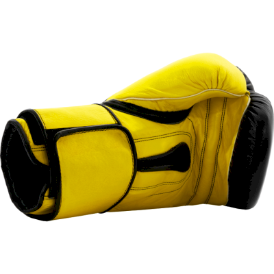 Боксерские перчатки Hardcore Training Mexican Style Boxing Gloves Black/Yellow - фото 4
