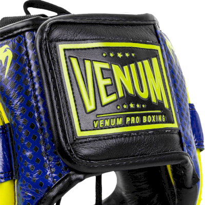 Бамперный боксерский шлем Venum Loma Edition Blue Yellow - фото 3